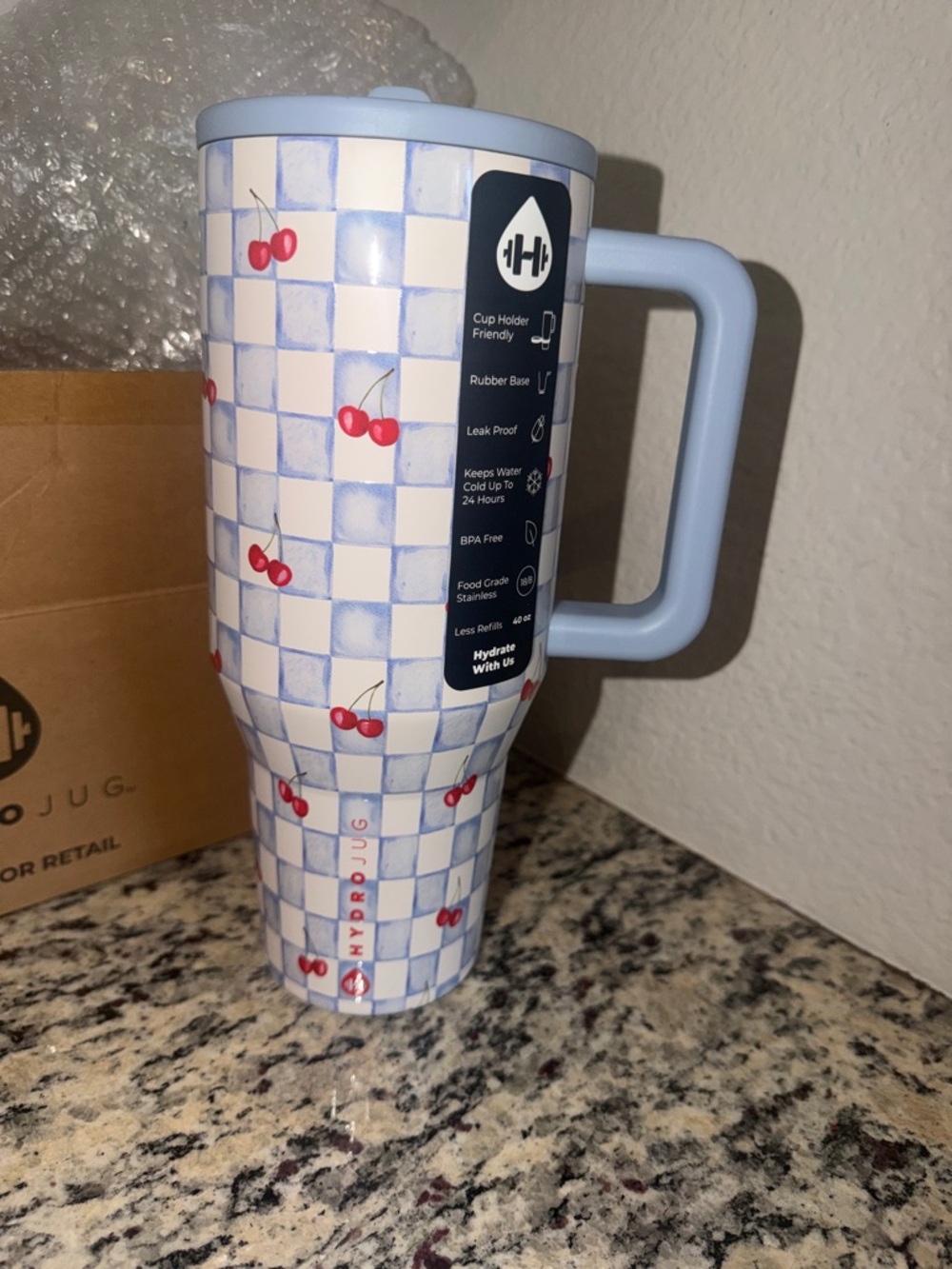 HydroJug Cherry Checkers 40oz Traveler
